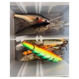 Collection of Assorted Fishing Lures in Storage Box