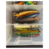 Collection of Assorted Fishing Lures in Storage Box