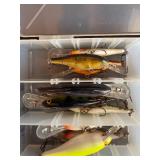 Collection of Fishing Lures in Organizer Box
