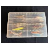 Collection of Fishing Lures in Organizer Box