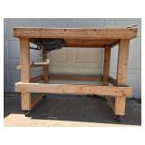 Used Industrial Work Table with Integrated Sink