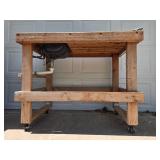 Used Industrial Work Table with Integrated Sink