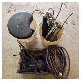 Lot of Hydraulic Tools including Grease Guns and Chains