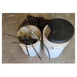 Lot of Hydraulic Tools including Grease Guns and Chains