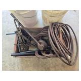 Lot of Hydraulic Tools including Grease Guns and Chains