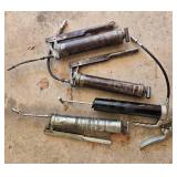 Lot of Hydraulic Tools including Grease Guns and Chains