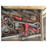 Assorted Rusty Bolts, Hinges, and Hardware Collection