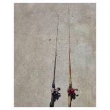 Set of Vintage Fishing Rods with Abu Ambassadeur Reels