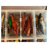 Collection of Assorted Rapala Rattlin Fishing Lures with Storage Box