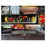 Comprehensive Fishing Tackle Box with Lures, Hooks, and Line