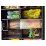 Comprehensive Fishing Tackle Box with Lures, Hooks, and Line