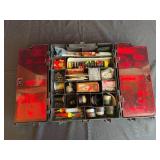 Comprehensive Fishing Tackle Box with Lures, Hooks, and Line