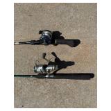 Pair of Shimano and Daiwa Fishing Rods with Reels