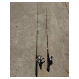 Pair of Shimano and Daiwa Fishing Rods with Reels