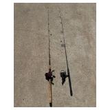 Set of 2 Fishing Rods with Reels - Abu Garcia and Mitchell