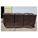 Brown Leather Reclining Sofa