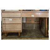 Mid-Century Modern Wooden Desk with Drawers