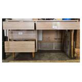 Mid-Century Modern Wooden Desk with Drawers