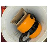 Assorted Industrial Supplies: Nails, Chains, Rope in Metal Buckets