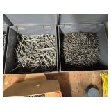 Assorted Nails and Fasteners Collection with Storage Bins