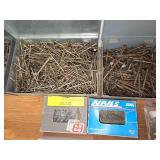 Assorted Nails and Fasteners Collection with Storage Bins
