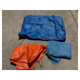 Set of Heavy-Duty Tarps in Blue and Orange