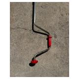 Vintage Hand Crank Ice Auger with Red & Blue Handle