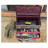 Vintage Craftsman Socket Set with Metal Toolbox and Canvas Bag