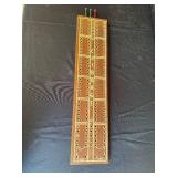Vintage Wooden Cribbage Board with Three Pegs