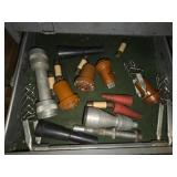 Metal Toolbox with Assorted Hand Tools and Attachments