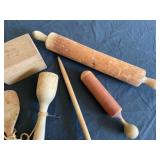 Primitive Pestel, Masher, Rolling Pin, spoon, Box