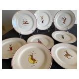 Eight Cute Reindeer Plates