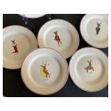 Eight Cute Reindeer Plates