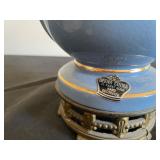 Currier & Ives Farm Scene Lamp & Queen China Blue Lamp
