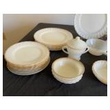 Anchor Hocking White With Gold Rim Dishes