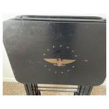 Black 4-Piece TV Trays With Stand