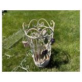 Variety of White Metal Deck Accessories for  Plants