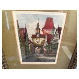 Rothenburg Ernest Geissendorfer Signed Original Color Etching Print from Bavaria Germany