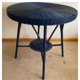 Solid Blue Wicker Table
