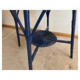 Solid Blue Wicker Table