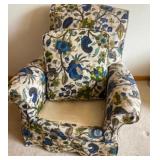 Comfortable Upholstered Chair with Foot Stool