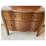 Vintage Mirrored Dresser with Curved Drawers