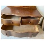 Vintage Mirrored Dresser with Curved Drawers