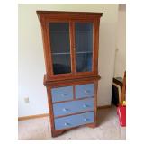 Fabulous Handcrafted Wood Cabinet with Glass Doors and Excellent Drawers