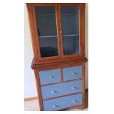 Fabulous Handcrafted Wood Cabinet with Glass Doors and Excellent Drawers