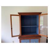 Fabulous Handcrafted Wood Cabinet with Glass Doors and Excellent Drawers