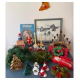 Great Holiday Collection that includes Snow Picture, Choir Boy Candles, Garland, Brass Tree Candlestick and More