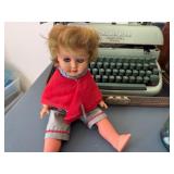 Collection with Typewriter, Marbles, Pet Dog & Shelves