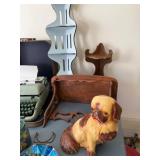 Collection with Typewriter, Marbles, Pet Dog & Shelves