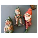 1970 Ceramic Garden Gnomes, Wooden Planter and Outdoor Folding Table